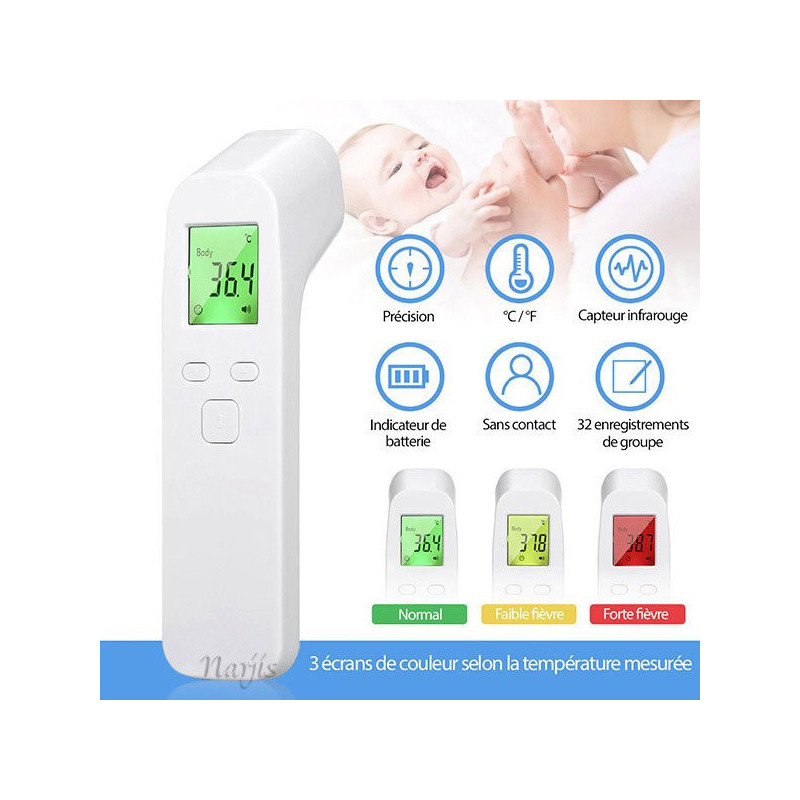 Thermomètre Frontal sans contact