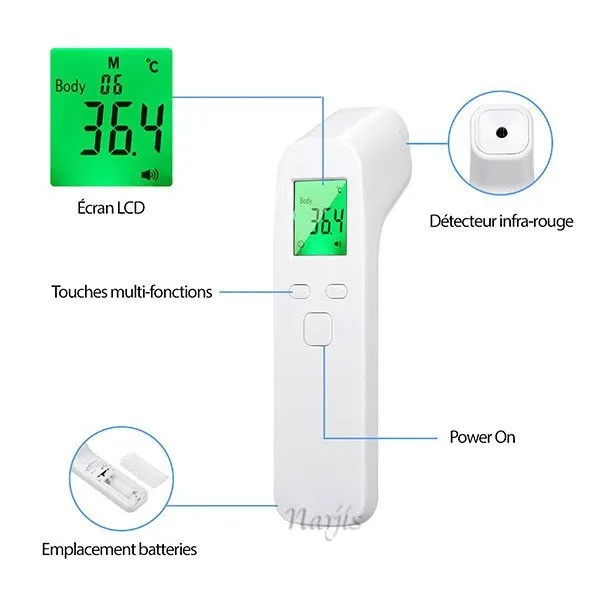 Non-contact frontal thermometer