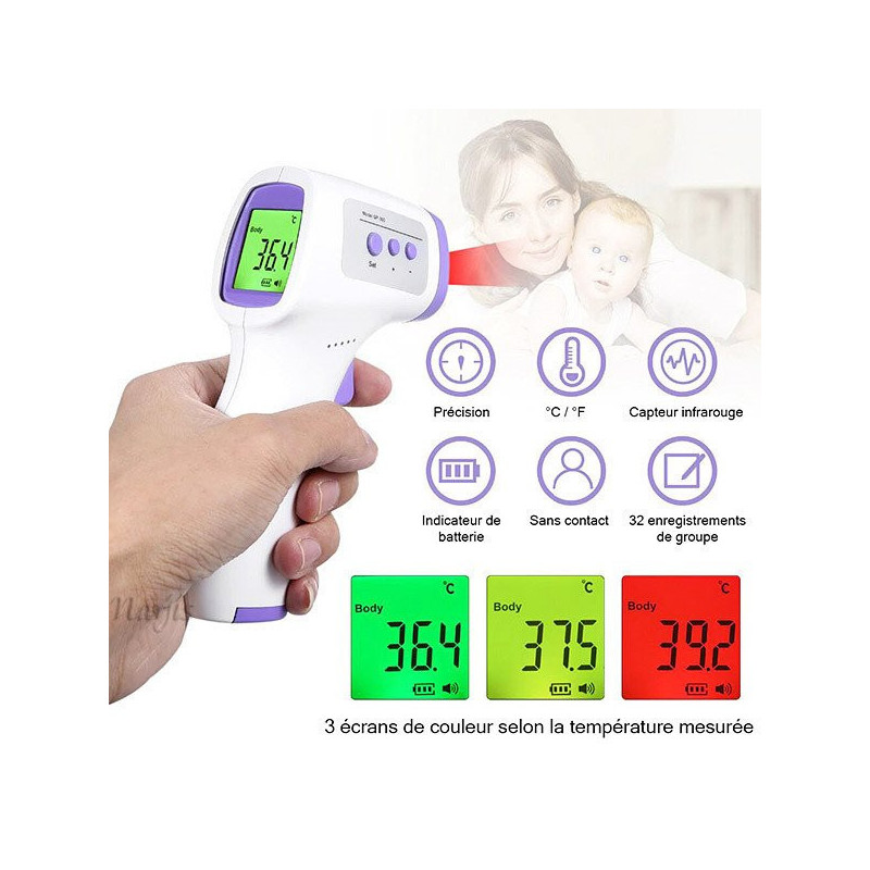 Non-contact gun frontal thermometer