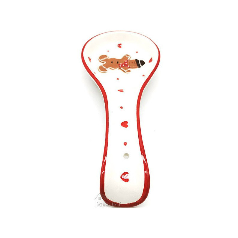 Ceramic Spoon Rest Mannele decor in Alsatian Gingerbread