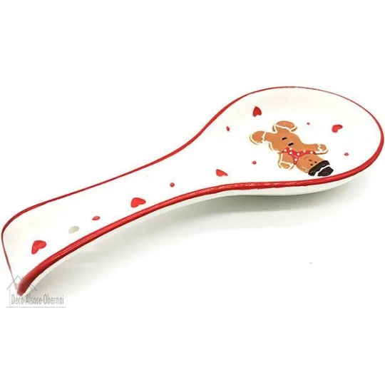 Lepelsteun in Keramiek met Mannele Peperkoek Alsace Decoratie