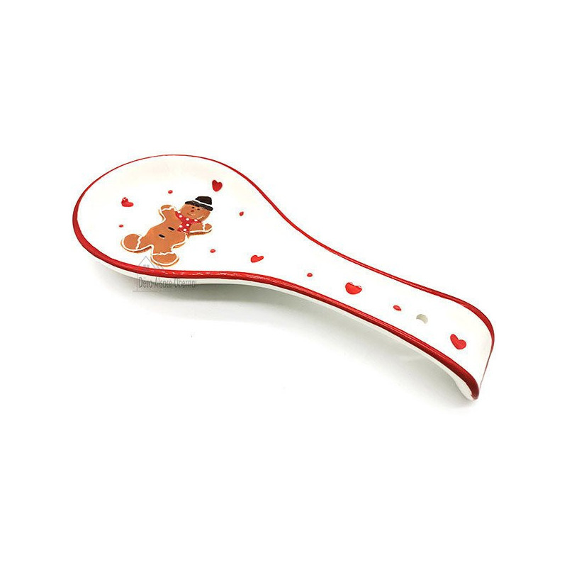 Ceramic Spoon Rest Mannele decor in Alsatian Gingerbread