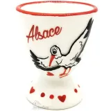 Ceramic Egg Cup with Cigogne d'Alsace decor