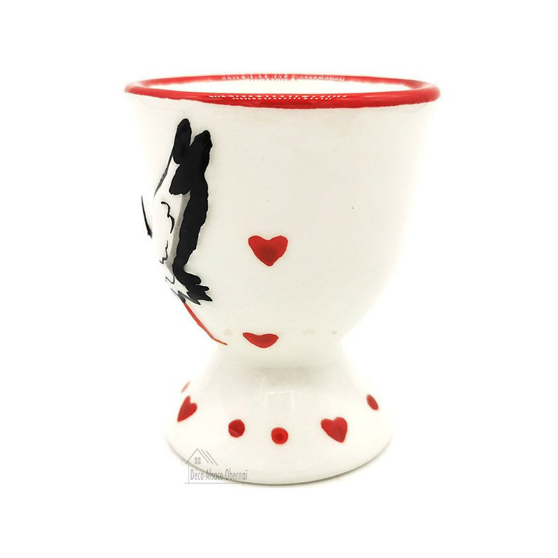Ceramic Egg Cup with Cigogne d'Alsace decor