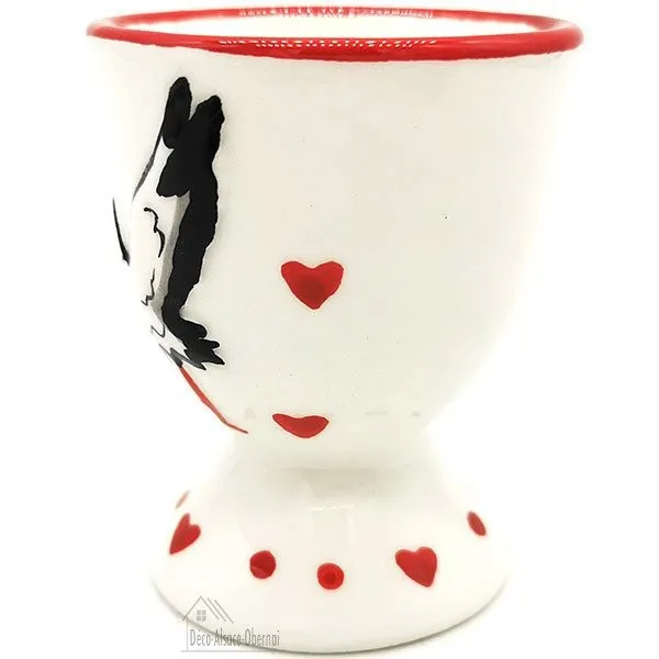 Coquetier en Céramique décor Cigogne d'Alsace