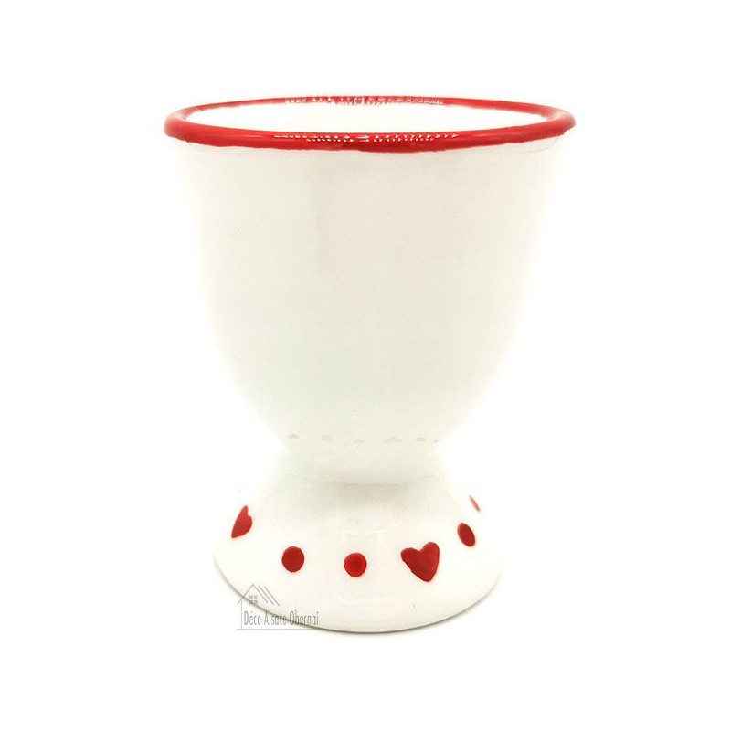 Ceramic Egg Cup with Cigogne d'Alsace decor