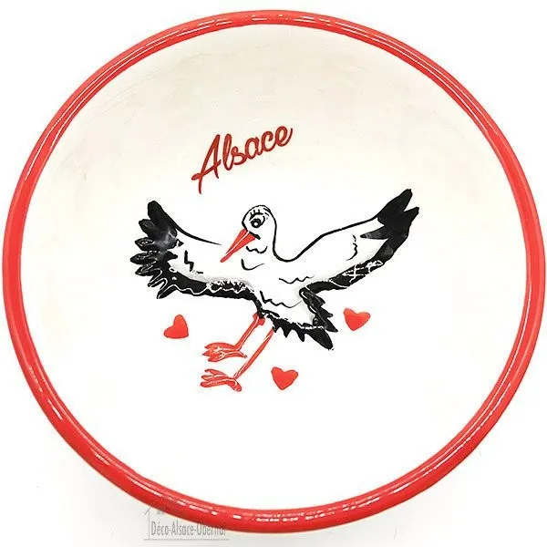 Coupelle en Céramique décor Cigogne d'Alsace