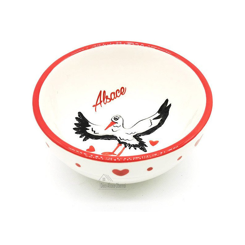 Coupelle en Céramique décor Cigogne d'Alsace