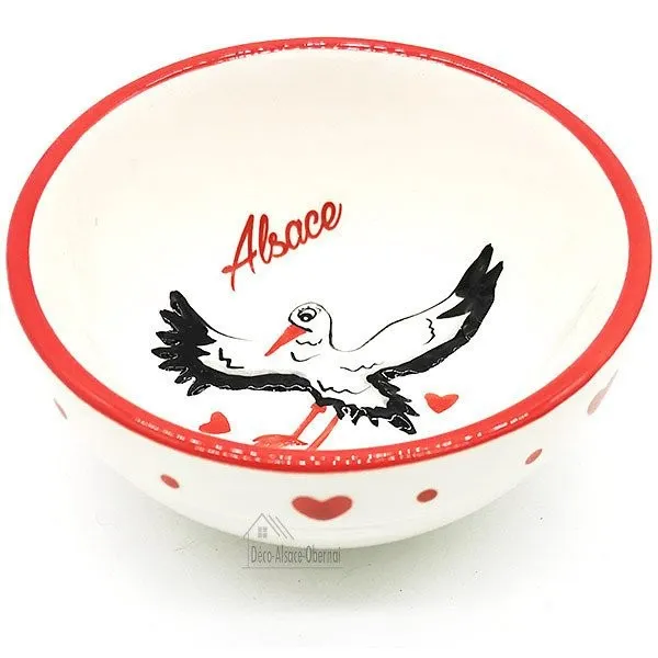 Coupelle en Céramique décor Cigogne d'Alsace