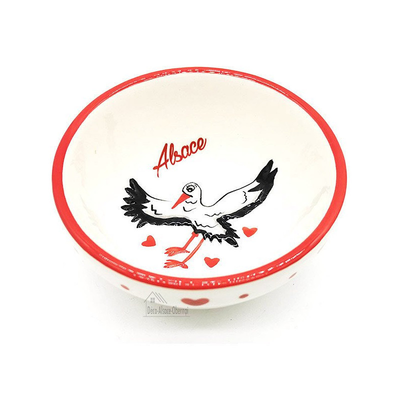 Coupelle en Céramique décor Cigogne d'Alsace