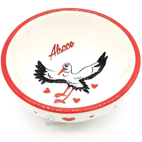 Coupelle en Céramique décor Cigogne d'Alsace