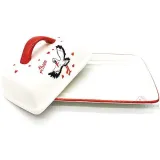 Ceramic Butter Dish Alsace stork design