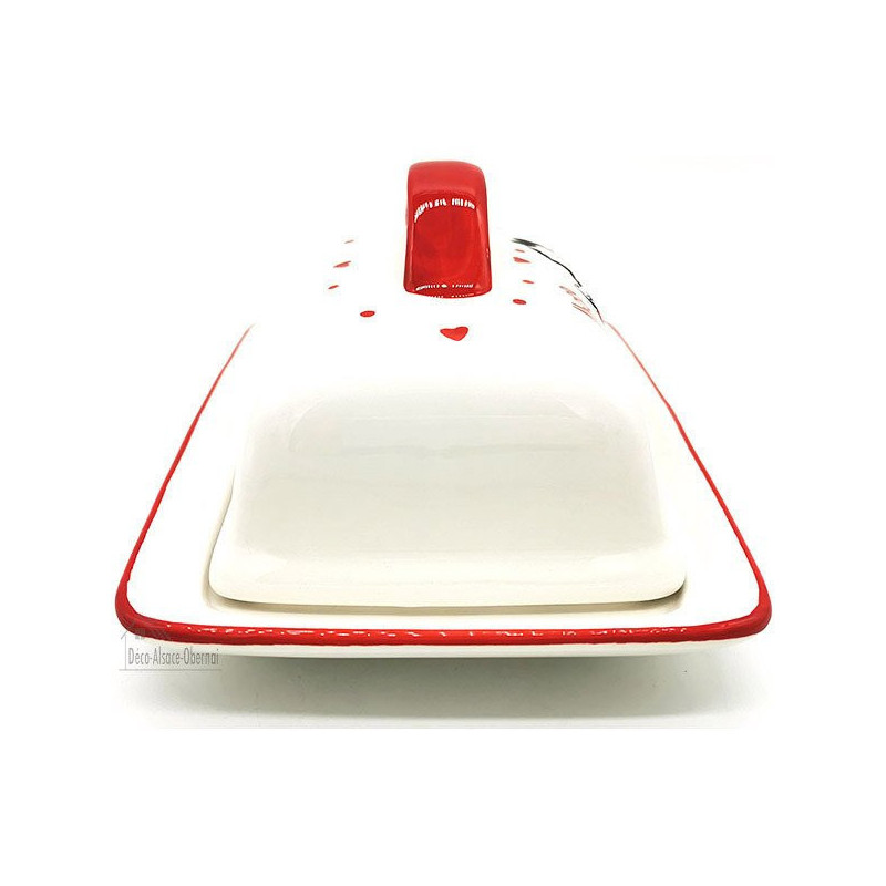 Ceramic Butter Dish Alsace stork design