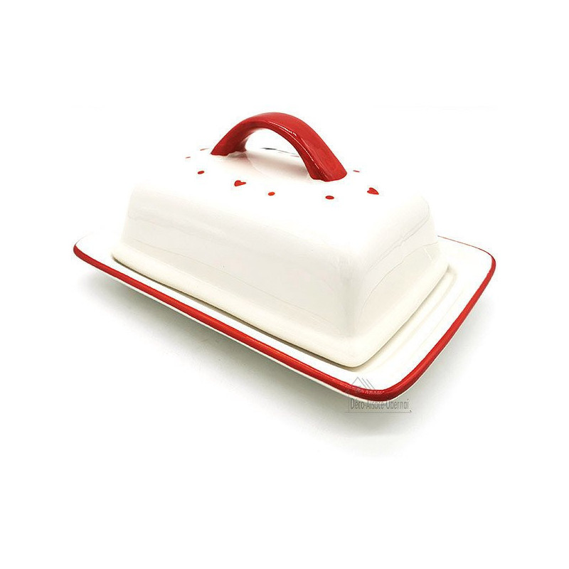 Ceramic Butter Dish Alsace stork design