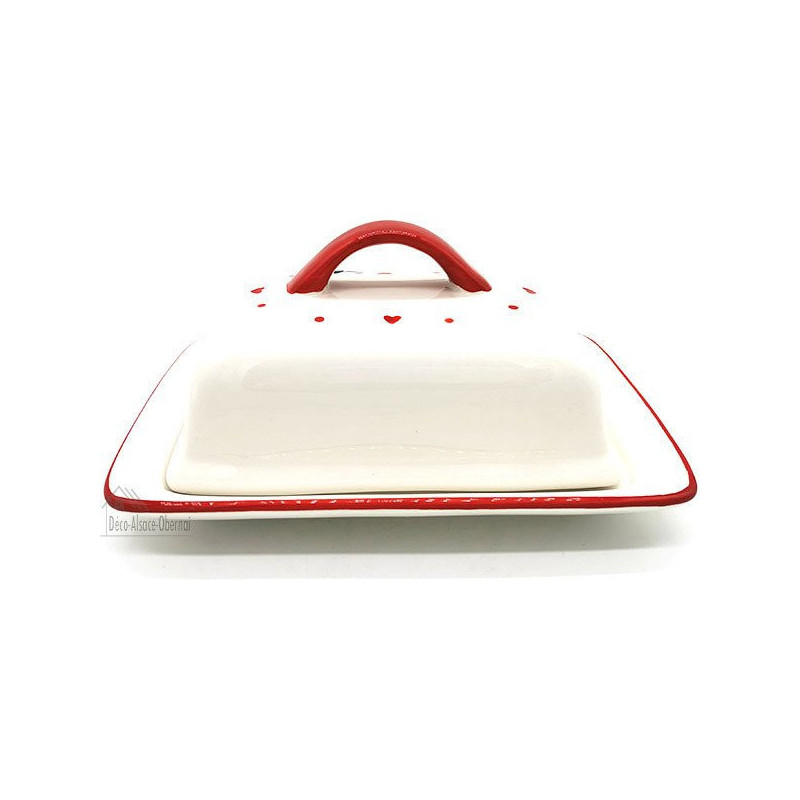 Ceramic Butter Dish Alsace stork design