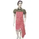 Tablier de Cuisine réglable Rouge Carré Vichy décor Hansi avec Torchon
