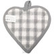 Cooking pot holder Heart decor Rooster on a gray Vichy background and gray border
