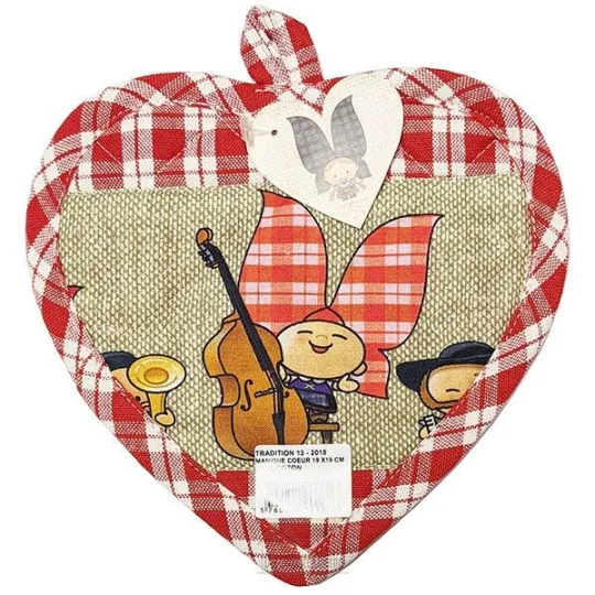 Manique de Cuisine Coeur Vichy rouge décor Lovely Alsace