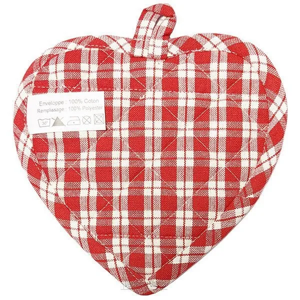 Manique de Cuisine Coeur Vichy rouge décor Lovely Alsace