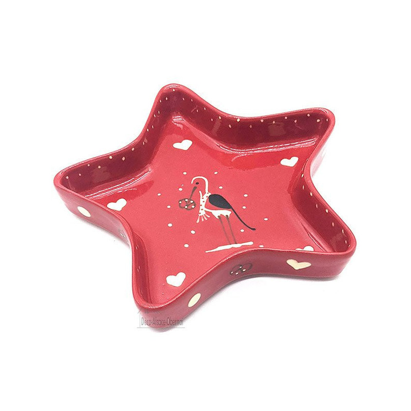 Moule forme Étoile de Soufflenheim Rouge décor Cigogne d'Alsace