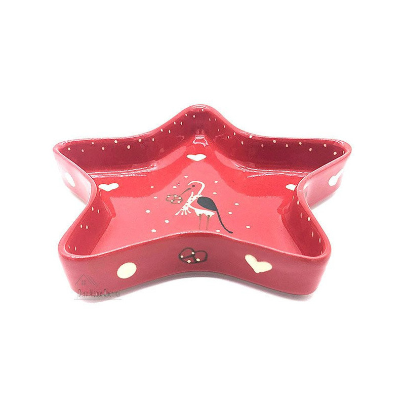 Moule forme Étoile de Soufflenheim Rouge décor Cigogne d'Alsace