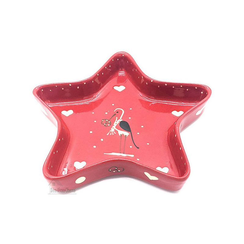 Moule forme Étoile de Soufflenheim Rouge décor Cigogne d'Alsace