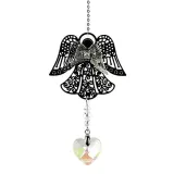 Angel Window Decoration with Crystal Heart