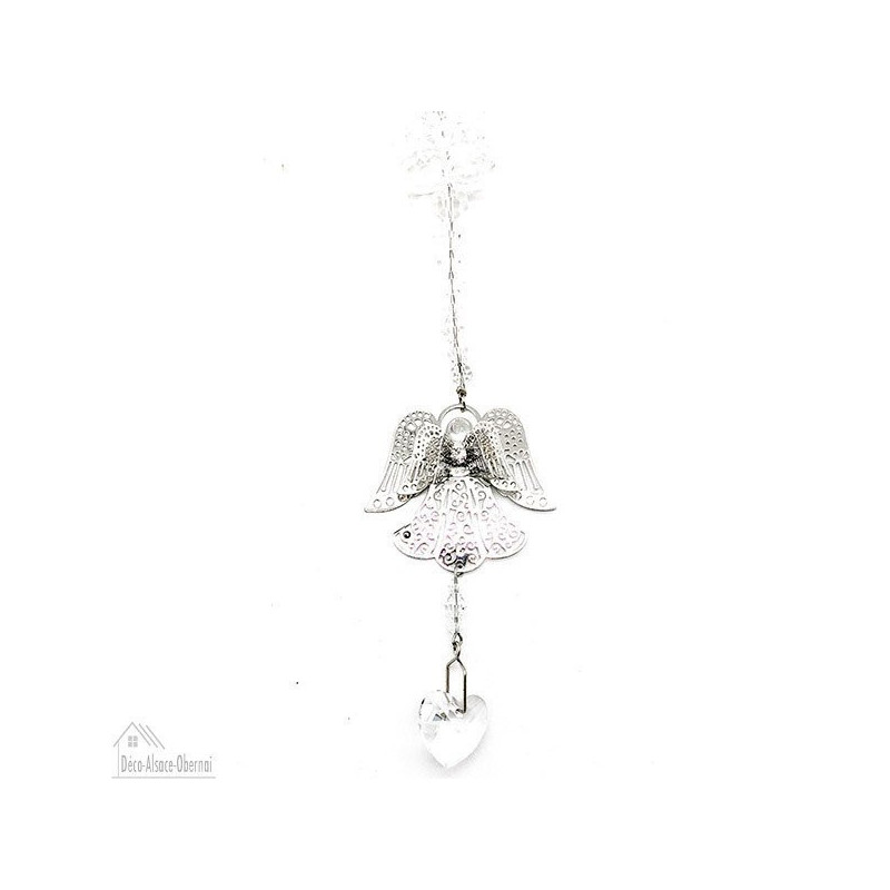 Décoration de Fenêtre Ange avec Perles et Coeur de Cristal