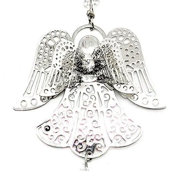 Angel Window Decoration with Pearls and Crystal Heart