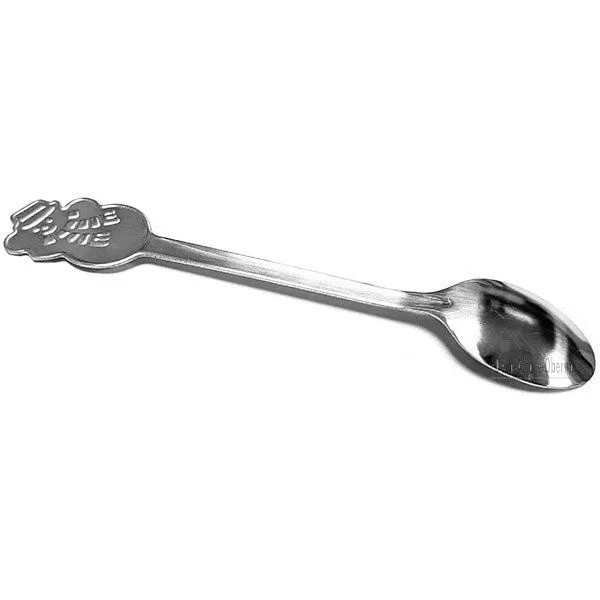 Set of 4 Steel Teaspoons with Alsatian Decorations