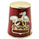 Red Collection thimble in gold plated metal with Stork and Alsatian crest