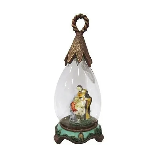 Crèche sous Goutte en Verre avec socle de Résine