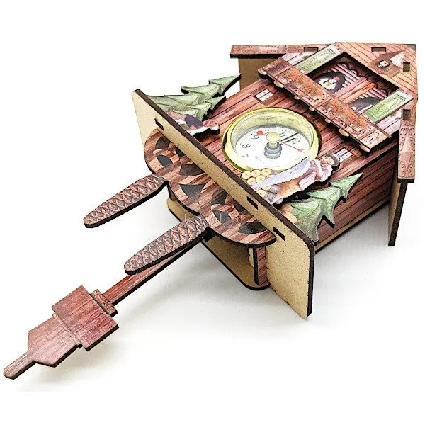 Kuckuck aus Holz mit Uhr Und Uhrwerk