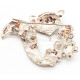 Golden brooch fancy fox shape set with rhinestones