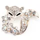 Broche dorée Fantaisie forme de Renard sertie de Strass