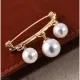 Broche dorée Fantaisie Épingle à Pull et Gilet avec Perles