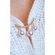 Broche dorée Fantaisie Épingle à Pull et Gilet avec Perles