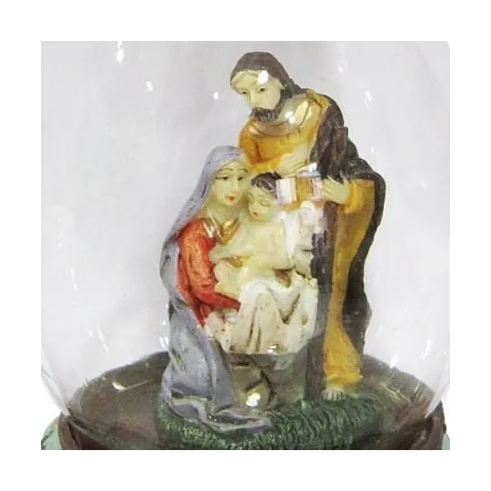 Kerststal onder Glazen Druppel met Harsvoet