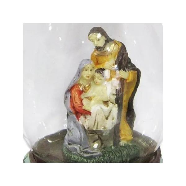 Crèche sous Goutte en Verre avec socle de Résine