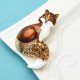 Fancy Brown Fox Gold Brooch set with Rhinestones