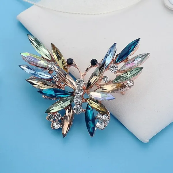 Fancy Gold Brosche Schmetterling Form im Flug Set mit Strass