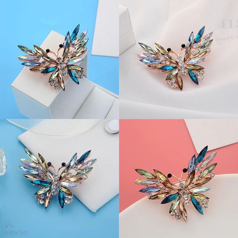 Fancy Gold Brosche Schmetterling Form im Flug Set mit Strass