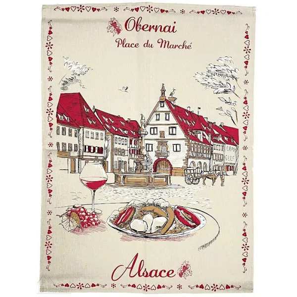 Küchentuch Marktplatz in Obernai
