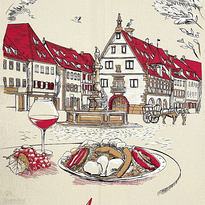Torchon de Cuisine Place du Marché à Obernai