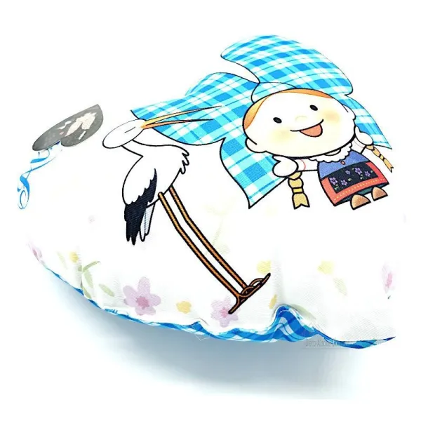 Cushion Heart 28 cm Lovely Elsa padded Gingham blue