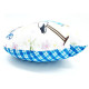 Coussin Coeur 28 cm Lovely Elsa rembourré Vichy bleu
