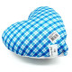 Coussin Coeur 28 cm Lovely Elsa rembourré Vichy bleu