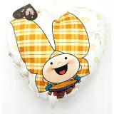 Coussin Coeur 28 cm Lovely Elsa rembourré Vichy orange