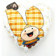 Coussin Coeur 28 cm Lovely Elsa rembourré Vichy orange