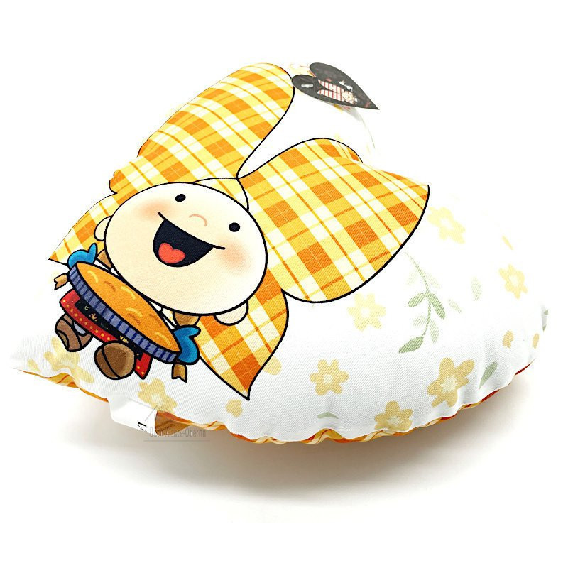 Coussin Coeur 28 cm Lovely Elsa rembourré Vichy orange